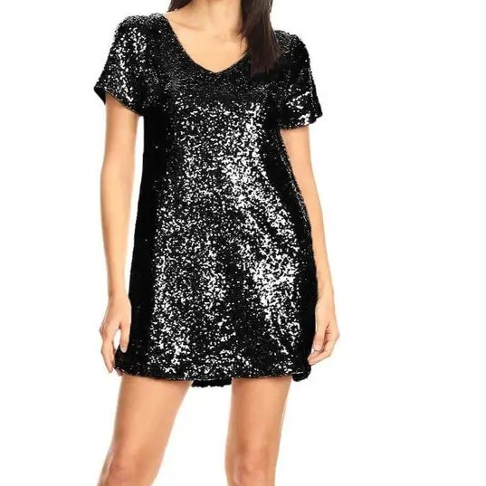 Roxanne Sequin Shift Mini Dress - Black (XLarge) Roxanne Sequin Shift Mini Dress - Black (XLarge)