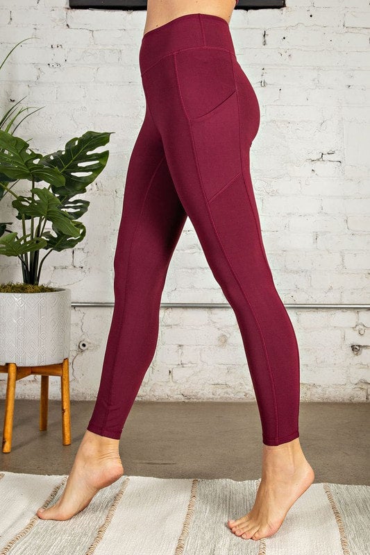 Burgundy Yoga Pants | Yoga Pants Eyelets - Burgundy | Maroon Yoga Pants –  SportPort Active