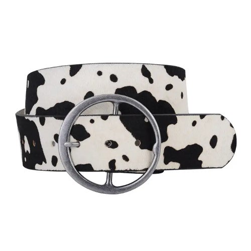 Cow print belt best sale